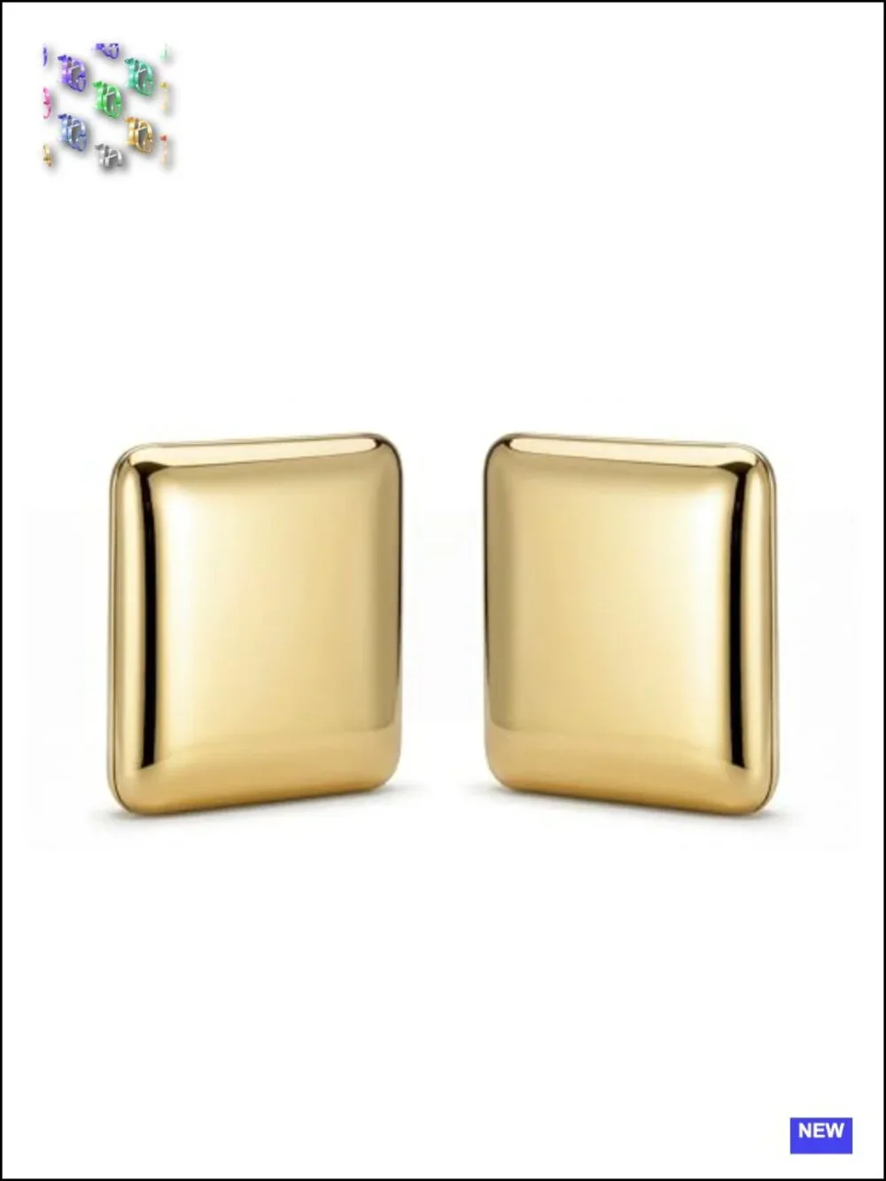 Chunky Gold Plated Drop Stud Earrings Geometric Statement Jewelry